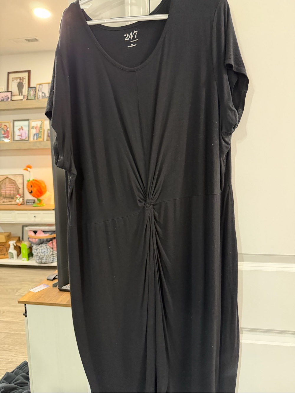 24/7 Black Women’s Knot-Front Women’s dress